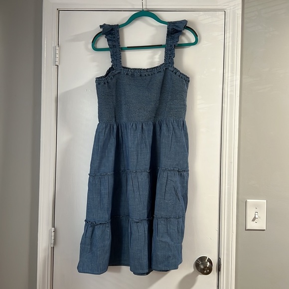 NWT J. Crew Factory Chambray Smocked Mini Dress - Picture 4 of 8